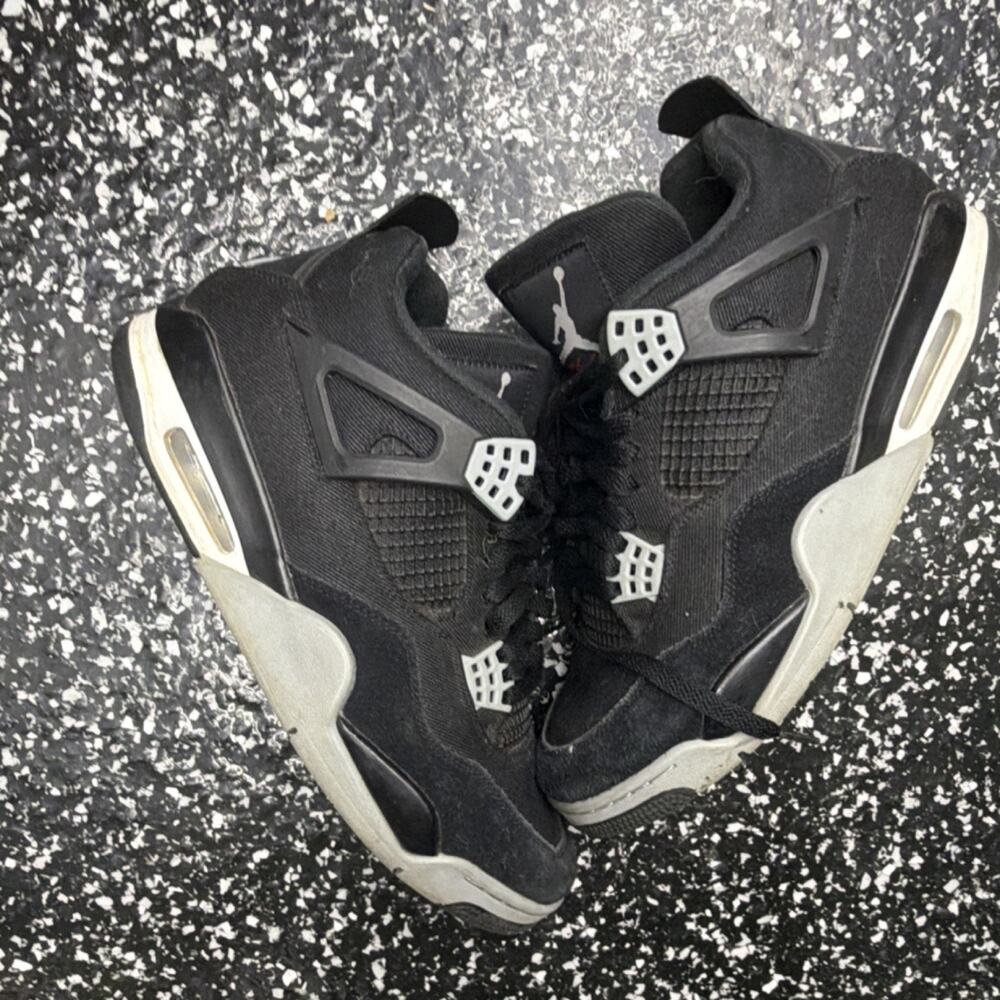 Jordan Air Jordan 4 Retro SE Mid Black Canvas Men's Athletic Sneakers DH7138-006